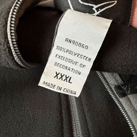 Ducks Unlimited Men's Fleece Full Zip Jacket Black Gray Size 3XL‎ - Picture 4 of 6